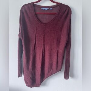 Asymmetrical burgundy sweater